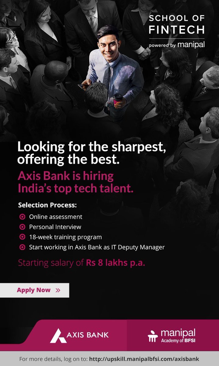 First ever job assured fintech program – Join, Axis-Manipal Academy of BFSI